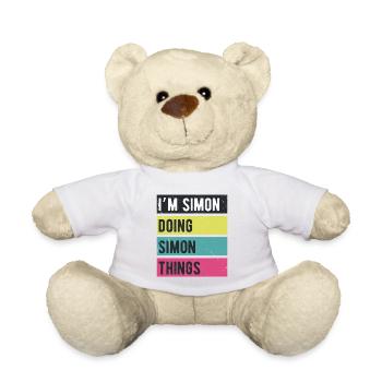 Ich bin Simon und mache Simon Things Retro Colors - Teddy - Weiß - Vorne