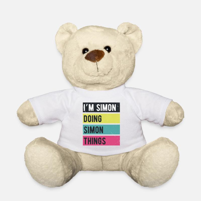Ich bin Simon und mache Simon Things Retro Colors - Teddy - Weiß