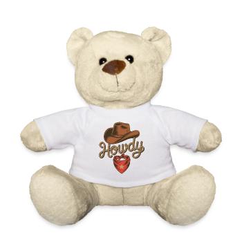 Howdy Cowboy - Western Rope Design - Teddy Bear - white - Front