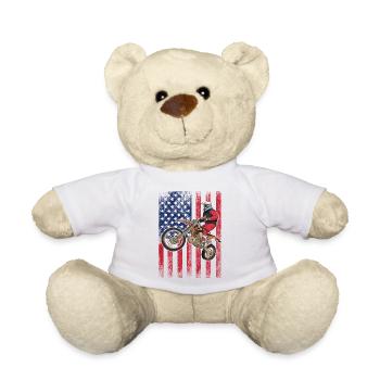Dirt Biking USA-Flagge - Teddy - Weiß - Vorne