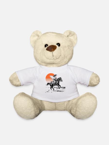 Surfer Cow Girl - Teddy Bear - white