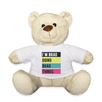 Ich bin Brad und mache Brad Things Retro-Farben - Teddy - Weiß - Vorne