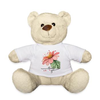 Fleur délicate, merci - Nounours - blanc - Devant