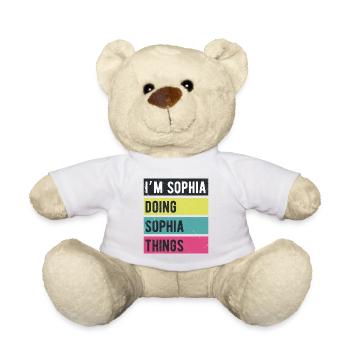 I’m Sophia Doing Sophia Things Retro Colors - Teddy Bear - white - Front