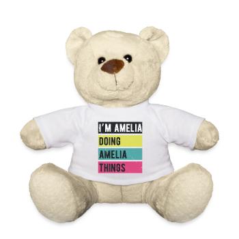 Ich bin Amelia und mache Amelia Things Retro Colors - Teddy - Weiß - Vorne