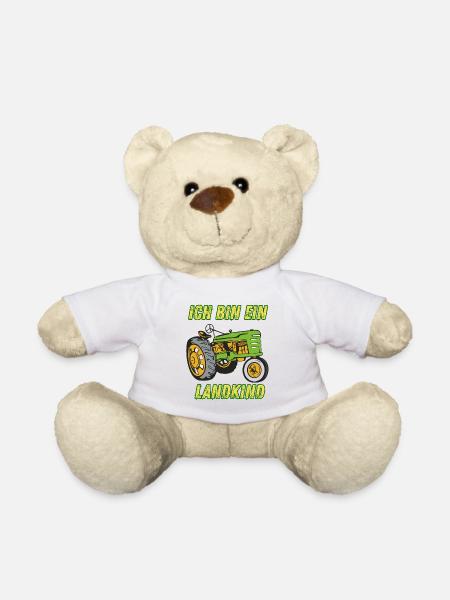 Landkind Traktor - Ich bin ein Landkind - Teddy - Weiß