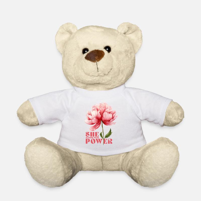 She Blooms With Power - Teddy - Weiß