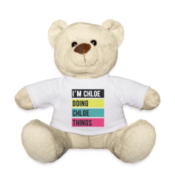 I’m Chloe Doing Chloe Things Retro Colors - Teddy Bear - white - Front
