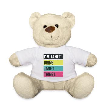 Ich bin Janet und mache Janet Things Retro Colors - Teddy - Weiß - Vorne