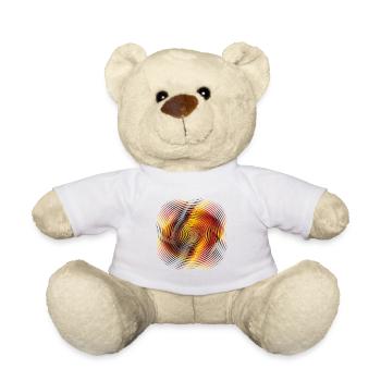 Circular Swirl Color Spiral - Teddy Bear - white - Front
