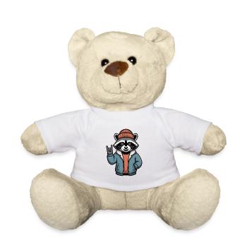 Rocker Raccoon - Teddy Bear - white - Front