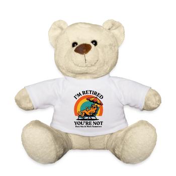 I’m Retired, You’re Not Retro Funny Vacation Cat - Teddy Bear - white - Front
