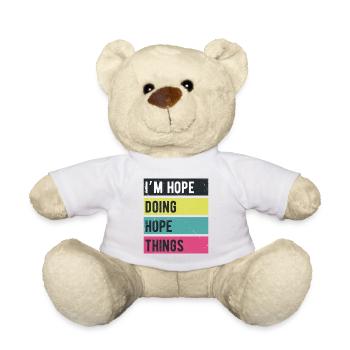 I’m Hope Doing Hope Things Retro Colors - Teddy Bear - white - Front