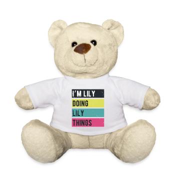 I’m Lily Doing Lily Things Retro Colors - Teddy Bear - white - Front