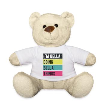 Je suis Bella qui fait des couleurs rétro de Bella Things - Nounours - blanc - Devant