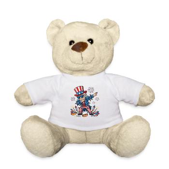 Lustige Dab-Videos zum 4. Juli für Kinder und Juge - Teddy - Weiß - Vorne