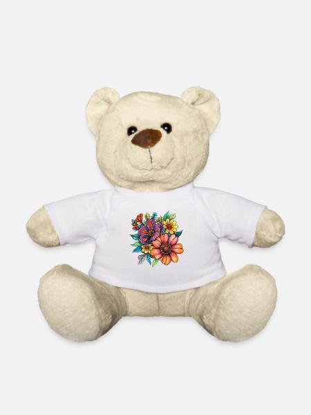 Blütenpracht Neonfarben - Teddy - Weiß