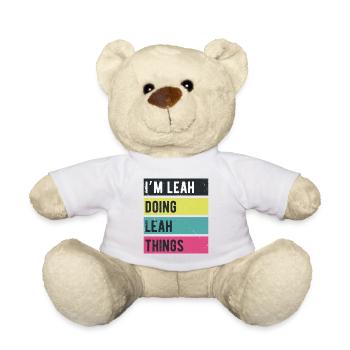 I’m Leah Doing Leah Things Retro Colors - Teddy Bear - white - Front