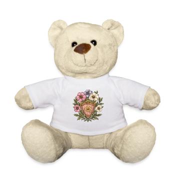 Wappenblumen im Vintage Stil - Teddy - Weiß - Vorne