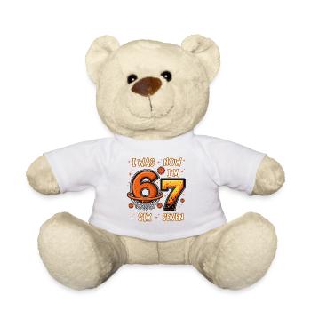 I was 6 Now Im 7 Old basketball 67 birthday shirt - Nounours - blanc - Devant