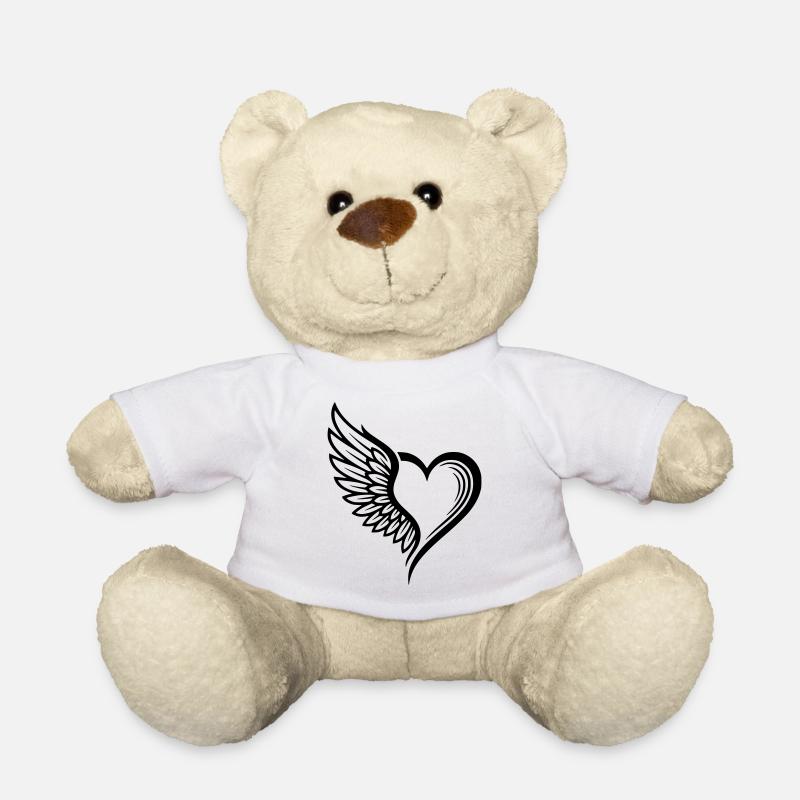 logo coeur ailes d'ange - Nounours - blanc
