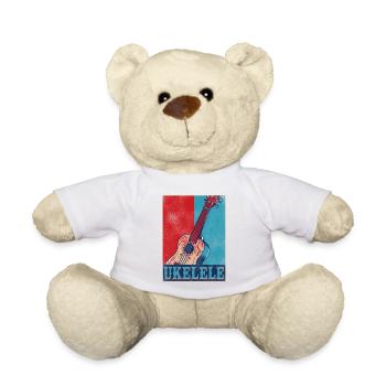 Hawaiian Ukulele Uke Retro Vintage - Teddy Bear - white - Front