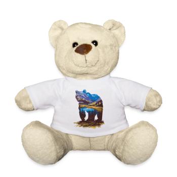 Wander Bär Berge See Retro Natur Design - Teddy - Weiß - Vorne
