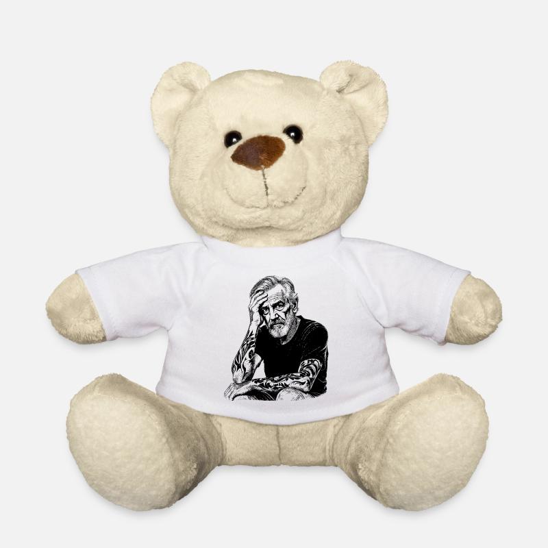 Porträt Tätowierter Mann - Teddy - Weiß