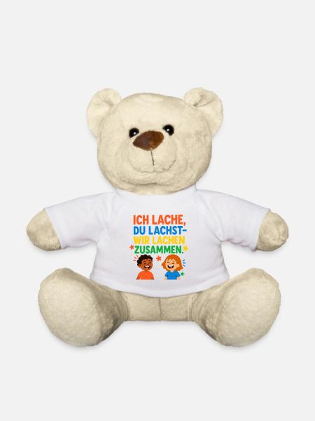 Wir lachen zusammen Spruch Design - Teddy - Weiß