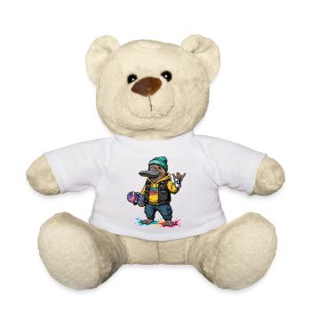 Duck Bill Street Punk Hoodie - Teddy Bear - white - Front