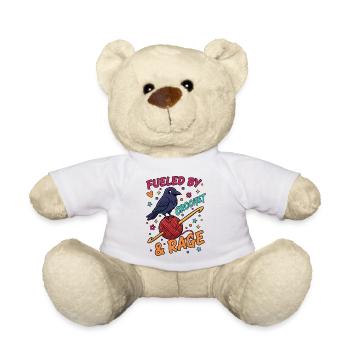 Fueled By Crochet And Rage Funny Crochet Lover - Teddy Bear - white - Front