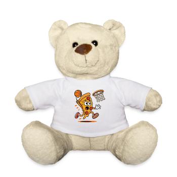 Pizza Slam Dunk Caricature - Nounours - blanc - Devant