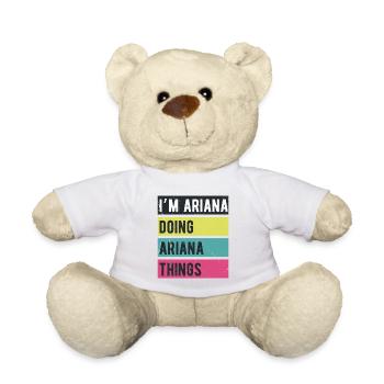 Je suis Ariana Faisant des choses Ariana Couleurs Rétro - Nounours - blanc - Devant