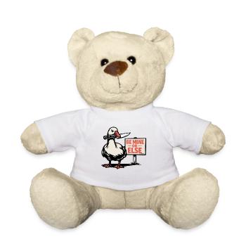Be Mine or Else - Valentine's Gans - Teddy - Weiß - Vorne