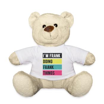 Ich bin Frank Mache Frank Dinge Retrofarben - Teddy - Weiß - Vorne