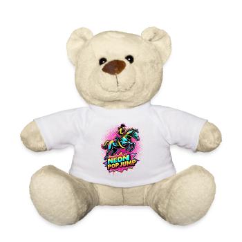 Neon Pop Jump – Riding Jumping Horse - Teddy Bear - white - Front