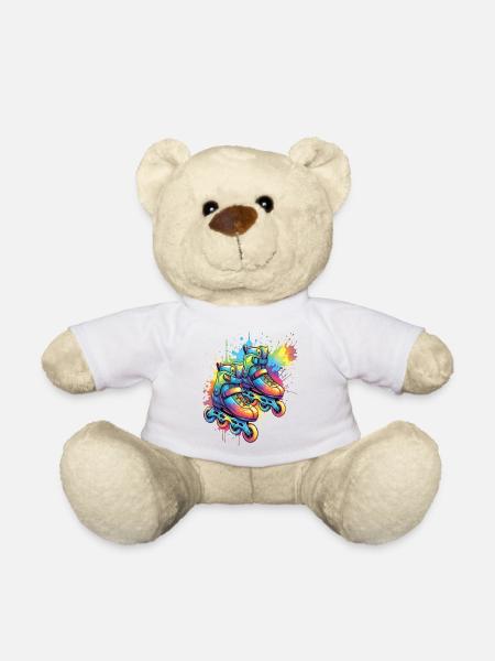 Rollschuhe – Urbane Sportillustration - Teddy - Weiß