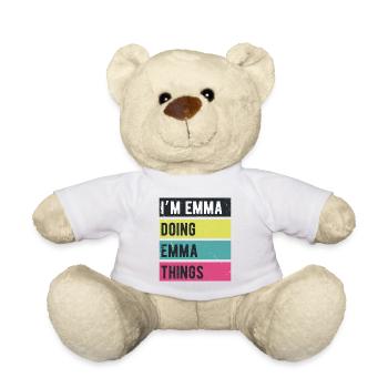 Ich bin Emma und mache Emma Things Retrofarben - Teddy - Weiß - Vorne
