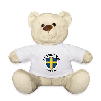 Stockholm Shield Sweden Flag - Teddy Bear - white - Front