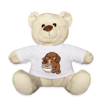 Japanese Ramen Dachshund Noodle Bowl Anime Otaku - Teddy Bear - white - Front