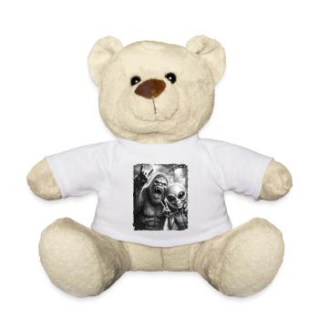 Bigfoot Alien Rocker, Rock Musik, Rock Hand, UFO - Teddy - Weiß - Vorne