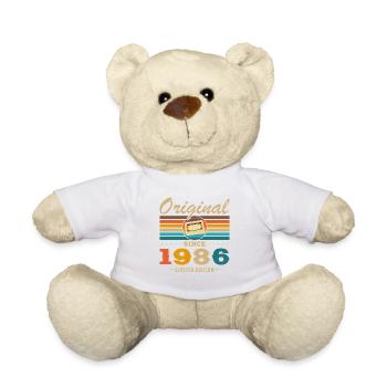 1986 Vintage Rétro Cadeau D'anniversaire - Nounours - blanc - Devant
