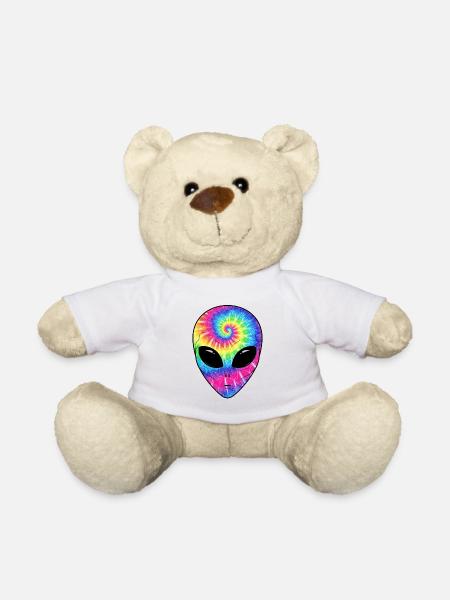 Visage d’extraterrestre TieDye Psychédélique - Nounours - blanc