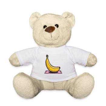 Cartoon banana on yoga mat - Teddy Bear - white - Front