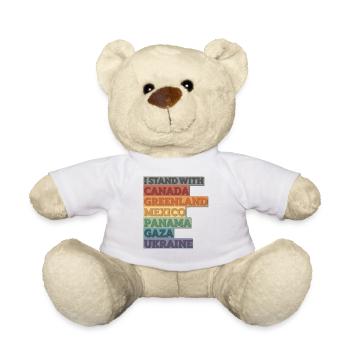 Solidarity with Canada, Greenland, Gaza, Ukraine - Teddy Bear - white - Front