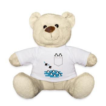 Penguin Jump Into The Water Pocket Design - Teddy Bear - white - Front