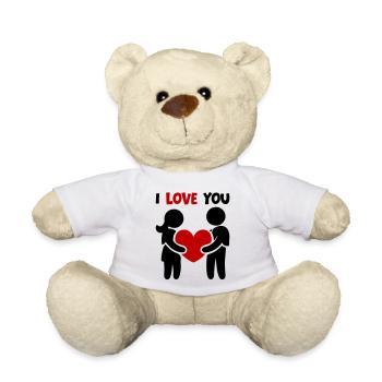 Ich Liebe Dich - Paar Verliebt Herz - Teddy - Weiß - Vorne