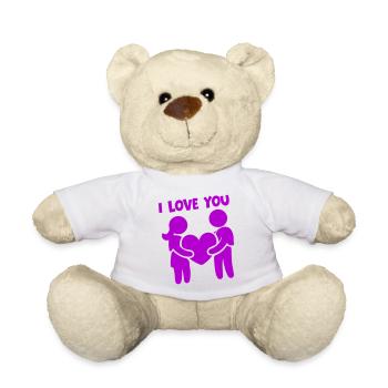 Ich Liebe Dich - Paar Verliebt Herz - Teddy - Weiß - Vorne