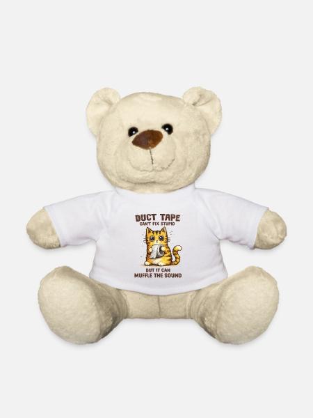Duct Tape Cat – Muffle the Sound - Teddy - Weiß