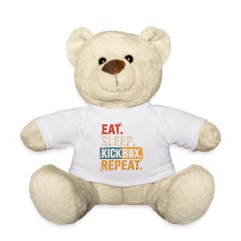 Eat Sleep Kickbox Repeat - Teddy Bear - white - Front
